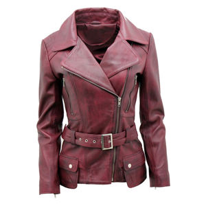 แจ็กเก็ตหนังแท้สำหรับผู้หญิงแจ็กเก็ตหนังแท้ระบายอากาศได้ดีหนังแท้แบบคลาสสิก - Product Image 4