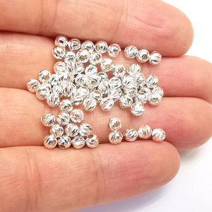 Cuentas de corte de diamante de Plata de Ley 925 de moda con tamaño personalizado para venta al por mayor - Product Image 2