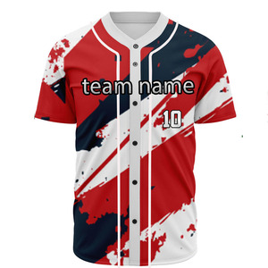 Maillots de Baseball personnalisés en gros d'usine 100% Polyester respirant Plus Size Options Hot Selling Blank Baseball Jersey - Product Image 3