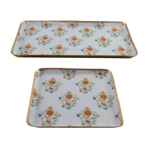 Bandeja Decorativa de Esmalte para Servir, Forma Cuadrada, para Hoteles y Restaurantes/Bandeja de Acabado de Esmalte de Aluminio Metálico de la Mejor Calidad - Product Image 6