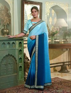 Georgette-Sarees de poliéster y seda para mujer, ropa para el hogar, precio asequible, fabricación de la India - Product Image 2