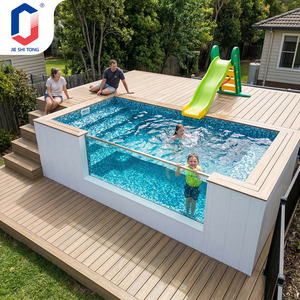 สระว่ายน้ำแบบตั้งพื้นพร้อมบันไดสำหรับจัดงานสังสรรค์ในสวนหลังบ้าน ผลิตจากโรงงาน ทนทาน ออกแบบตามสั่ง - Product Image 1
