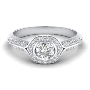 Reyes แหวนเพชรโมอิสสีเงินสเตอริง925วงแหวนรอบตัดเพชรโมอิส0.8ct สีเหลืองทอง14K ขายร้อน - Product Image 5