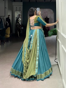Festival Wear Pure Rayon con Zari Weaving Lehenga Choli Mujer Fabricante de moda de la India a la tarifa más baja - Product Image 5