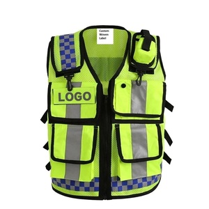 Nouveau gilet de sécurité unisexe à fermeture éclair, haute visibilité, maille réfléchissante fluorescente, 4 poches, respirant, séchage rapide, polyester, travail - Product Image 1