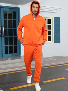 Trajes de chándal para hombre, conjunto de 2 piezas, Sudadera con capucha y cremallera, pantalones de chándal, trajes de chándal informales atléticos para hombre - Product Image 5