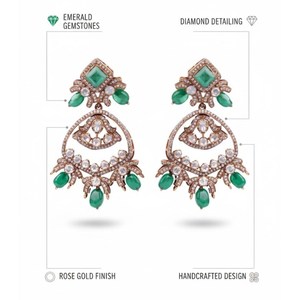 Boucles d'oreilles pendantes en argent sterling 925 pour femmes, bijoux artisanaux, ensembles de boucles d'oreilles de mariée pour occasions spéciales, nouveau produit lancé - Product Image 4