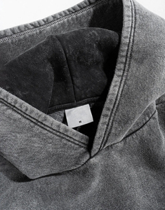 Custom Blank Regular Fit Luxury Black Vintage Distressed Venta al por mayor Hombres Acid Wash Hoodie POR BS 2026 - Product Image 3