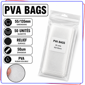 Sacs PVA 55x135mm 55x200mm 50 unités à dissolution rapide pour appâts de pêche, finition de soulagement, matériel de pêche à la carpe, mangeoire - Product Image 2