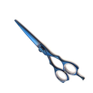 กรรไกรช่างตัดผมมือขวาแบบพลาสม่าสีฟ้าด้ามจับแฟนซีทำจากสเตนเลสคุณภาพสูง28ซี่ - Product Image 5
