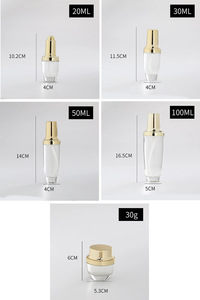 ขวดแก้วใสสำหรับเครื่องสำอางขนาด 30 มล. 50 มล. 120 มล. ขายส่ง ชุดขวดโลชั่นแบบสเปรย์ แบบหยด และกระปุกครีมบำรุงรอบดวงตา - Product Image 5