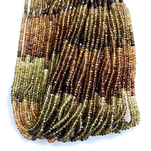 Factory Price Multi Tourmaline Faceted Rondelle Shape Beads Natural Petrol Tourmaline Beads for Jewelry Making - Product Image 1