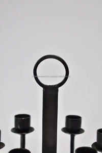 Luxury Vintage <b>Black</b> 6-Votive Wrought Iron <b>Candlestick</b> <b>Holder</b> <b>Black</b> Decorative Metal Candle Jar for Home and Gifts - Product Image 5