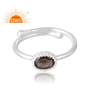 Anillo de piedras preciosas ahumadas naturales de Plata de Ley 925 más vendido, joyería personalizada para mujer, regalo para ella - Product Image 3