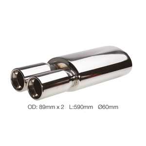 Silenziatore rotondo diametro interno 60mm doppio in acciaio inox - Product Image 1