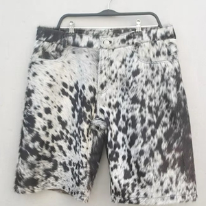 Pantalones cortos de verano de piel de vaca para hombre con estampado de logotipo personalizado de alta calidad, ropa informal tejida a precio, patrón sólido de tendencia - Product Image 6