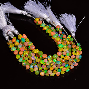 Cuentas de ópalo de fuego múltiple, cuentas de ópalo, cuentas de cebolla de ópalo etíope multicolor, cuentas de piedras preciosas de ópalo Welo, fabricación de joyas de piedras preciosas de ópalo - Product Image 1