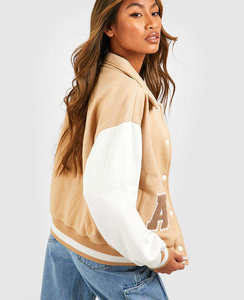 Veste universitaire en polaire Letterman pour femmes manteau d'hiver personnalisé veste en cuir produit fini - Product Image 2