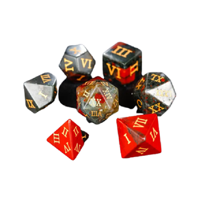 Dés en pierre de haute qualité, pierre de sang africaine, pierre précieuse naturelle, sculpture romaine, pierre gravée, ensembles de dés personnalisés, pierre de cristal viking - Product Image 6