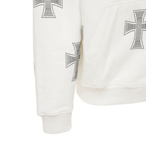 Hoodies New Custom Men's Rhinestone Winter Heavyweight 340g 100% Cotton Digital Printed Regular Fit Pocket Pullover Breathable - Product Image 5