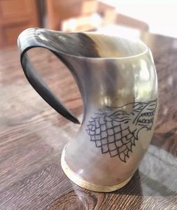 Grande tasse en corne de buffle de qualité supérieure Tasse en corne de Viking polie artisanale Produit en agate de haute qualité Boire au restaurant - Product Image 3