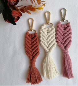 <b>Personalized</b> Macrame <b>Keychain</b> Bridal Party Gifts Boho Wedding Favors Handmade Macrame <b>Keychain</b> - Product Image 1