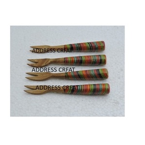 Mini juego de tenedor de madera de Venta caliente que permite imprimir el mango de la Mesa decorar utensilios de cocina uso juego de tenedor de cóctel juego de vajilla de diseño único - Product Image 1