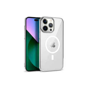 Netzy Silver <b>Wireless</b> <b>Charging</b> Pixel for Magsafe Silicone <b>Case</b> for iPhone 13 Pro Max Compatible 14 Plus S23 Plus Cool Silicon - Product Image 1