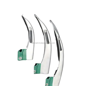 Laringoscopio de fibra óptica de acero inoxidable, juego de 5 hojas con mango LED para uso médico quirúrgico ENT en hospitales y clínicas - Product Image 4