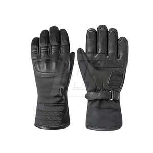 Guantes de moto de protección de manos de dedo completo de cuero suave Guantes de carreras de motos transpirables - Product Image 1