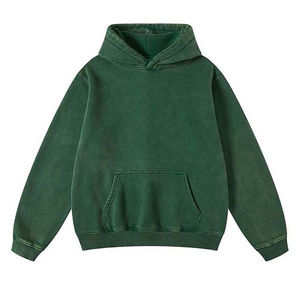 Sudadera con Capucha para Hombre, Estilo Urbano, Lavado Ácido, Tejido de Punto, Sin Forro, Antiarrugas, Corte Regular, Invierno, Tinte Liso, 100% Algodón - Product Image 1