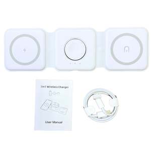 Stazione di ricarica pieghevole magnetica Wireless veloce 3-in-1 per la ricarica portatile Apple Stati - Product Image 4