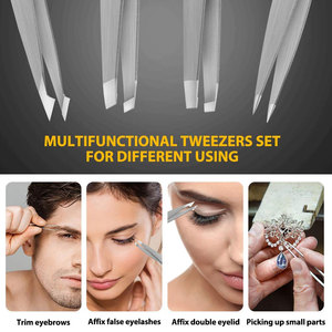 Instrumentos de belleza quirúrgicos Kits de herramientas de extensión de acero inoxidable Diseña tus propias herramientas de pinzas para pestañas y cejas de 4 piezas - Product Image 3