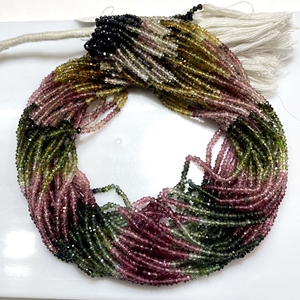 Perles en forme de rondelle à facettes multiples en tourmaline Perles en gros pour la fabrication de bijoux - Product Image 5