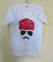T-shirt design turban traditionnel T-shirt moustache rajasthani pour hommes toutes tailles T-shirt en coton confortable