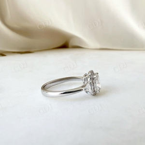 เครื่องประดับ10K 14K 18K แหวนทองขาวทรงมาตรฐาน GRA ตัดคลัสเตอร์แหวนเพชรโมอิสซาไนต์แหวนแฟชั่นและแหวนชั้นดี - Product Image 4