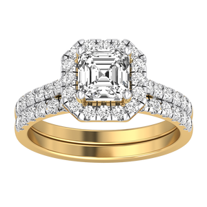 Anillo de Bodas de Lujo para Mujer, Oro Sólido de 9K, Oro Amarillo y Blanco, Corte Asscher, 1.69 Quilates, Color VS EF, Diamante Cultivado en Laboratorio, IGI - Product Image 4