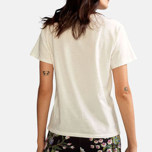 Camiseta de algodón de gran tamaño desgastado para mujer más vendida, camisetas de manga corta informales holgadas suaves con patrón impreso personalizado OEM - Product Image 2