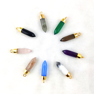 Colgante de piedras preciosas naturales de color dorado, colgante de piedras preciosas de corte con facetas, tamaño de Punta Grande de 22x6mm, cristales curativos naturales - Product Image 4