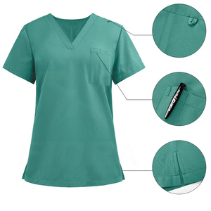 Venta al por mayor de uniformes médicos y enfermeras para uso hospitalario conjuntos de mujer Jogger médico Spandex enfermería Scrub manga corta Spa uniforme conjunto - Product Image 3