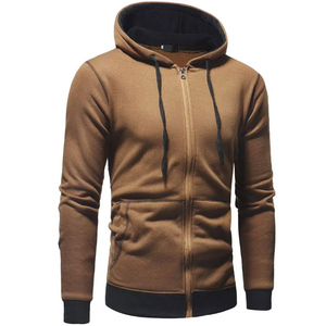 Haute qualité 100% coton polaire fermeture éclair sweats à capuche unisexe basiques Logo personnalisé Streetwear en gros pour hommes sweats à capuche sweats - Product Image 2