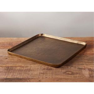 Ensemble de plateaux de service rectangulaires en acier inoxydable doré avec poignées, plateau à café et à thé en métal de luxe pour la décoration de la maison, de l'hôtel et des mariages - Product Image 3