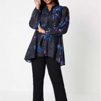 Blouses en coton respirantes grande taille pour femmes, unies, à une épaule, brodées, style urbain, séchage rapide, anti-plis, été automne