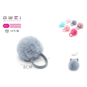 Lazos para el pelo de goma felpa de colores mezclados 8cm Ancho de banda - Product Image 1