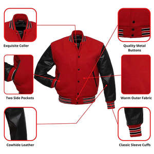 Veste de baseball personnalisée avec logo, style américain, logo personnalisé, lettre tendance, baseball, style uni - Product Image 2