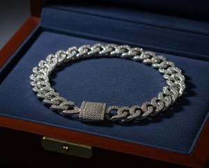 Bracelet gourmette cubaine VVS rond brillant, serti de diamants Moissanite VVS, style Hip Hop, bijoux de luxe pour hommes et femmes - Product Image 3