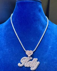 Custom VVS Real Moissanite Pendant 14K White Gold Touch, Moissanite Custom Pendant - Product Image 3