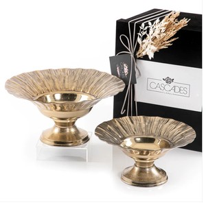Luxury <b>Silver</b> Bowl Set of Three with Decorative <b>Tray</b> Elegant Serving Set Stylish Centerpiece for Home Tabletop Display - Product Image 5