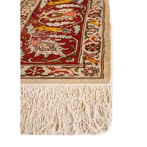 Tapis en soie noué à la main Gulmarg Ivory, tapis rectangulaire moderne à motifs floraux, viscose, polyester, nylon, tufté, imprimé, décoration intérieure - Product Image 3
