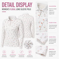Camiseta de Golf para Mujer, Jersey Estampado, Poliéster y Elastano, Tejido Transpirable y Elástico, Manga Larga, Ropa Deportiva para Dama, Fabricante
